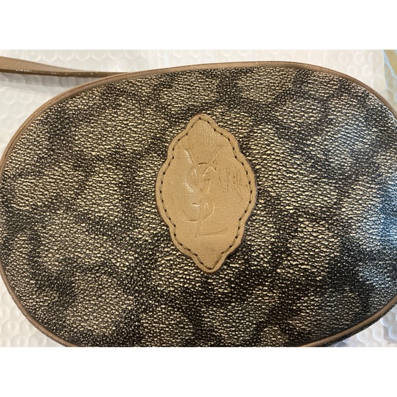 Yves Saint Laurent YSL Monogram Giraffe Print Canvas Leather Crossbody Vintage - Picture 8 of 16